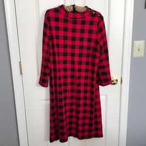 Talbots 3/4 sleeve buffalo check dress. Size Large. 100% cotton. Great condition